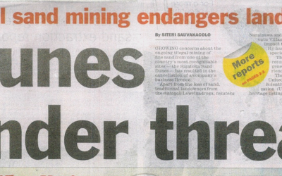 Sand Extraction and Sand Mining at the Sigatoka Sand Dunes